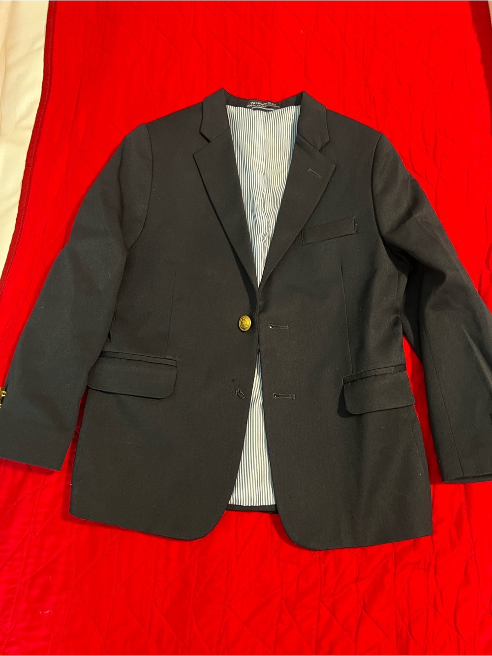 Boys Tommy Hilfiger Navy Blue  Blazer with Gold Button Hardware